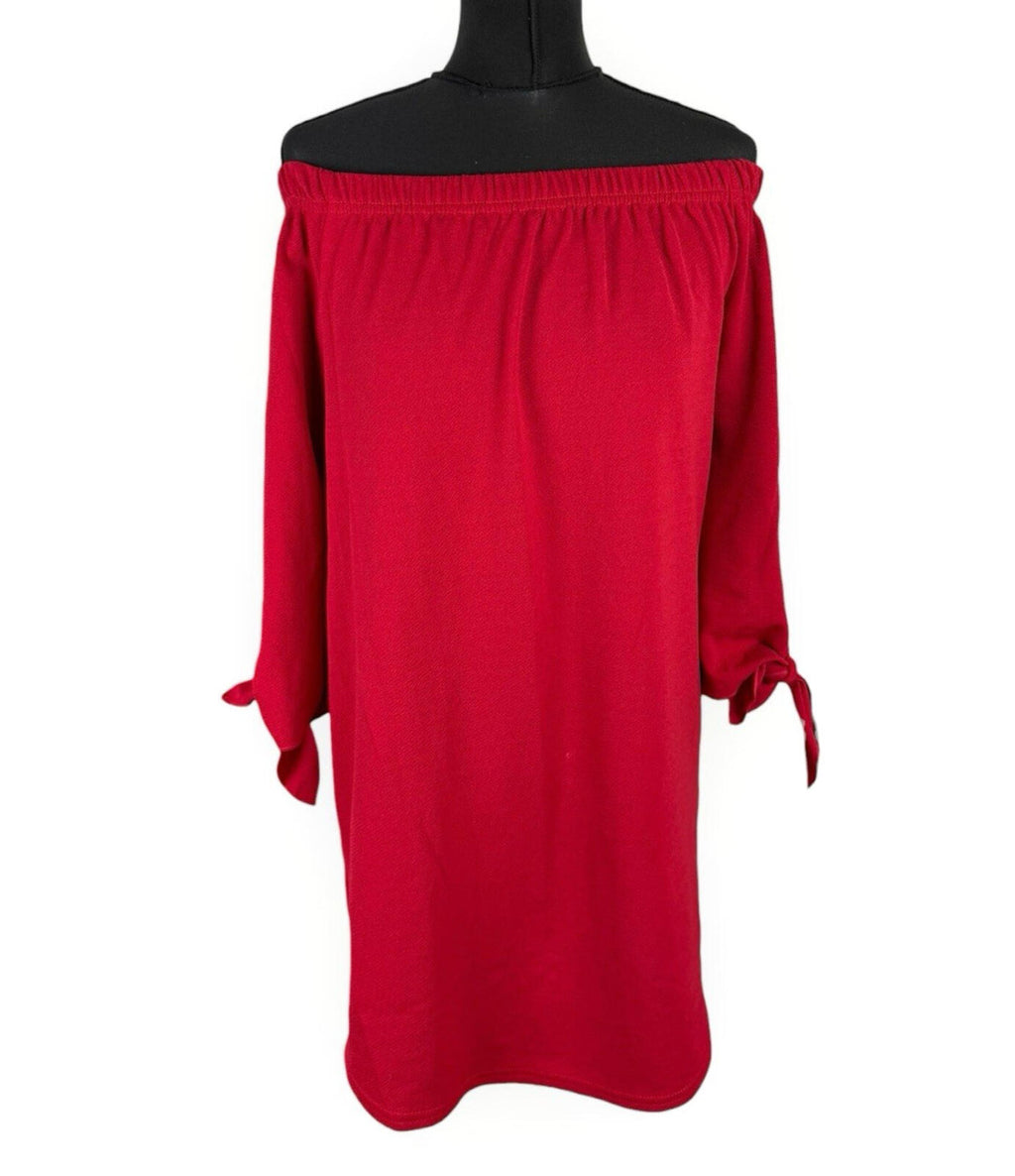 New Look Off Shoulder Mini Dress Women's UK Size 12 Half Sleeve Bright Red