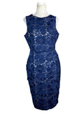 Coast Philippa Navy Blue Lace Formal Dress Midi Women's UK Size 14
