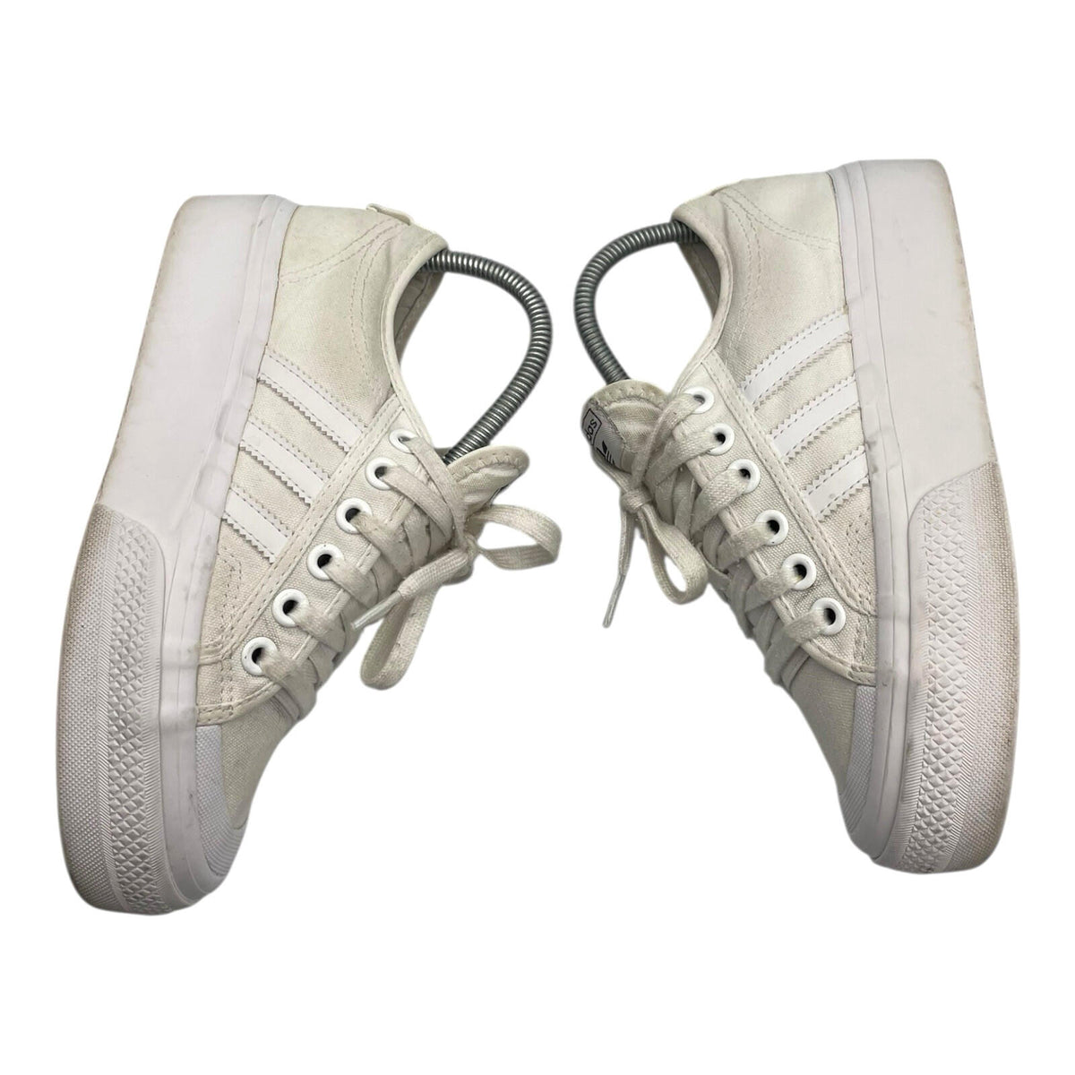 adidas White Adidas Buzz Platform Trainers Women's UK Size 4.5 Lace Up White