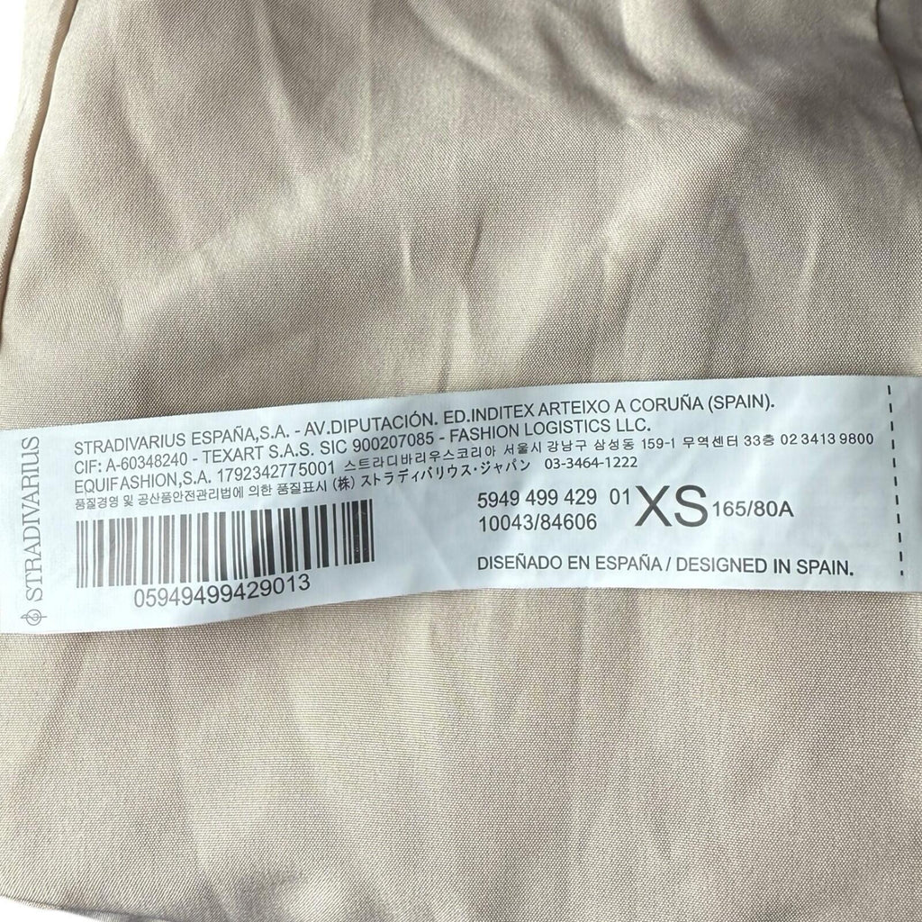 Stradivarius Wool Blazer Jacket Women’s UK Size XS Relaxed Fit Beige