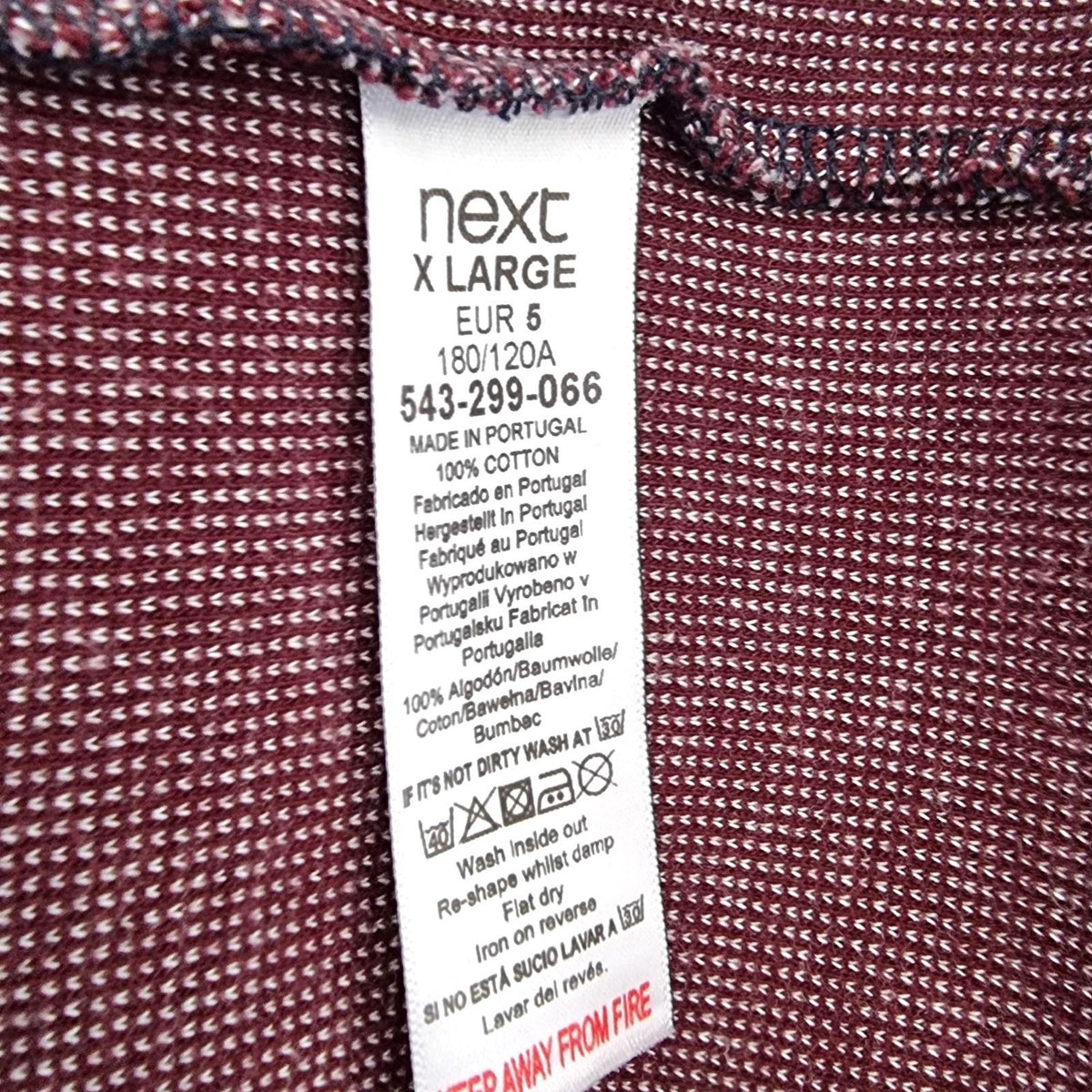 Next T-Shirt Red Blue Jersey Crew Neck 100% Cotton Men's UK Size XL
