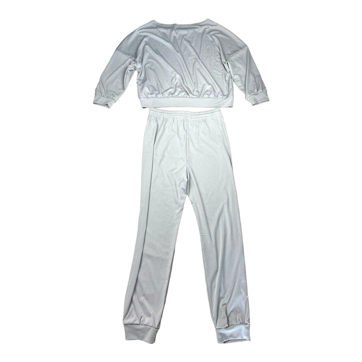 Pearl Embellished Tracksuit Co-Ord Set Women's UK Size L Grey Jog Pants & Top