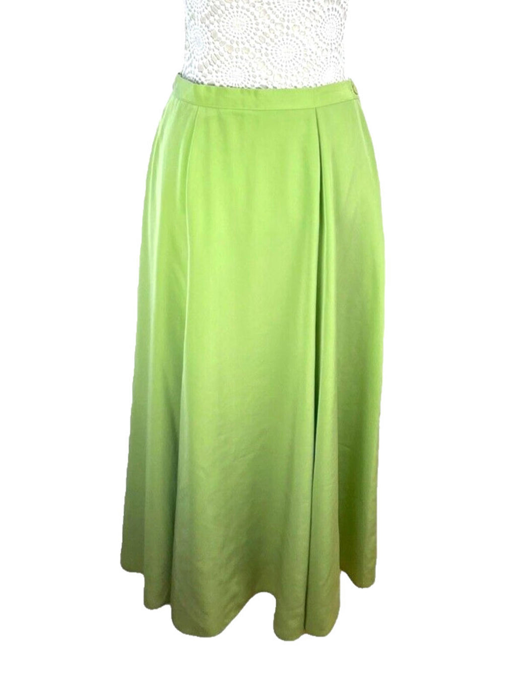 Alexon Skirt & Shirt Blouse Suit Women's UK Size 14 Green Satin 2 Piece Set