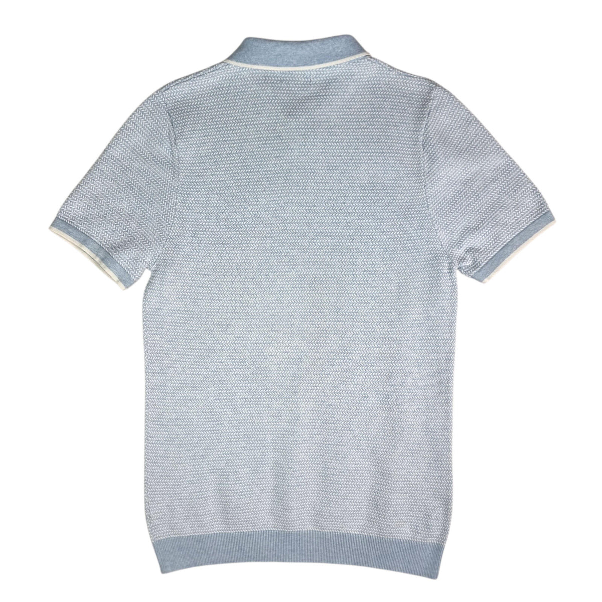 Next LightBlue Next Knit Polo Shirt Men's UK Size S Textured Sky Blue Short Sleeve 100% Cotton