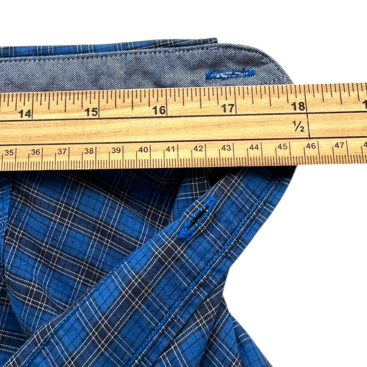 Nautica Shirt Men's UK Size XL Blue Striped Long Sleeve Pockets Button Collar