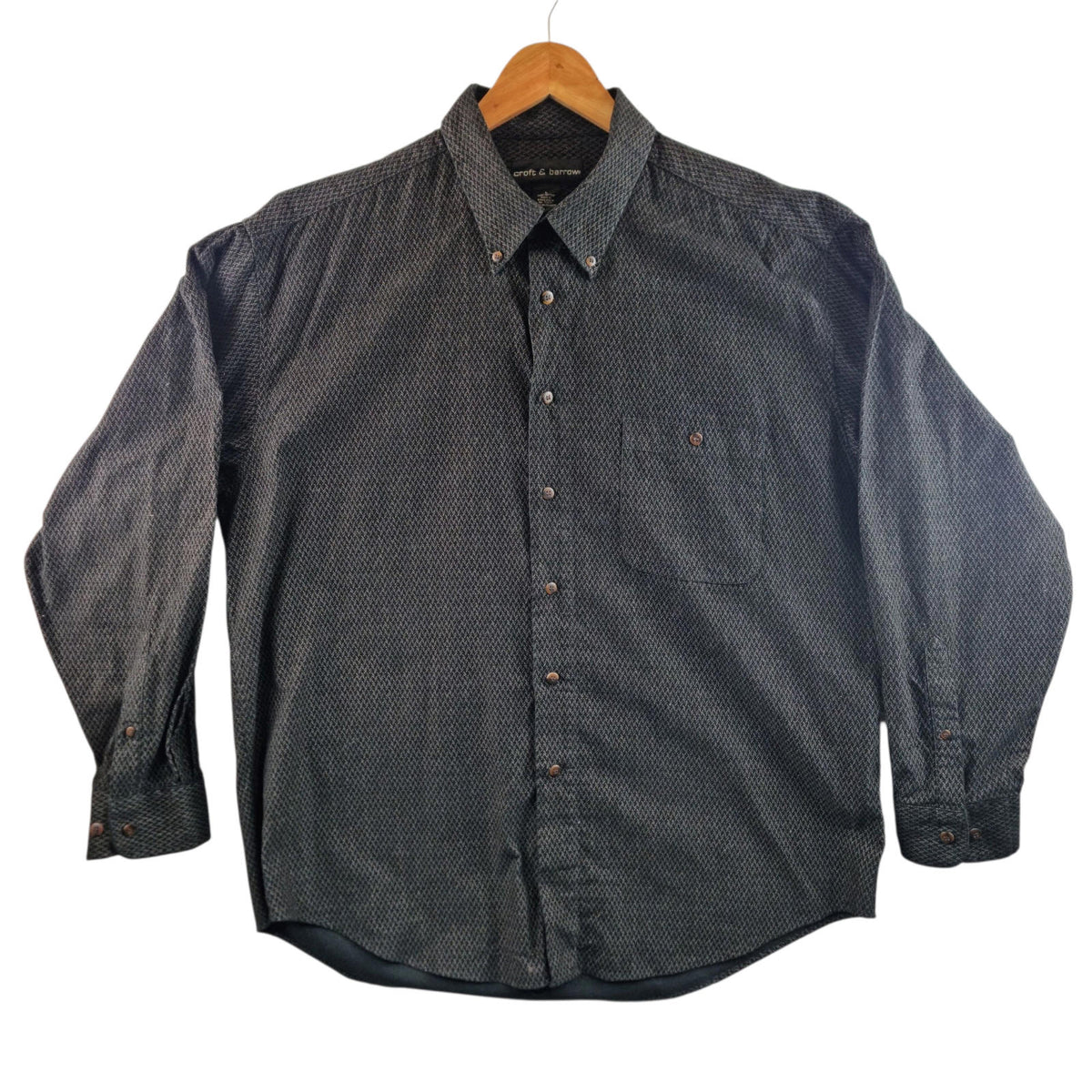 Croft & Barrow Corduroy Shirt Men's UK Size 2XL Brown Long Sleeve 100% Cotton