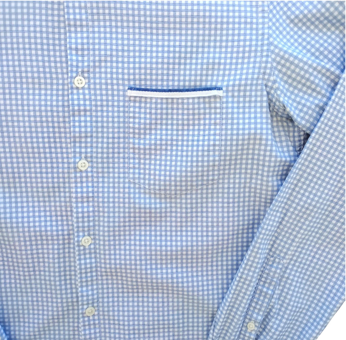 Hugo Boss Blue Hugo Boss Shirt Men's UK Size M Long Sleeve Blue Check 100% Cotton Pocket Modern