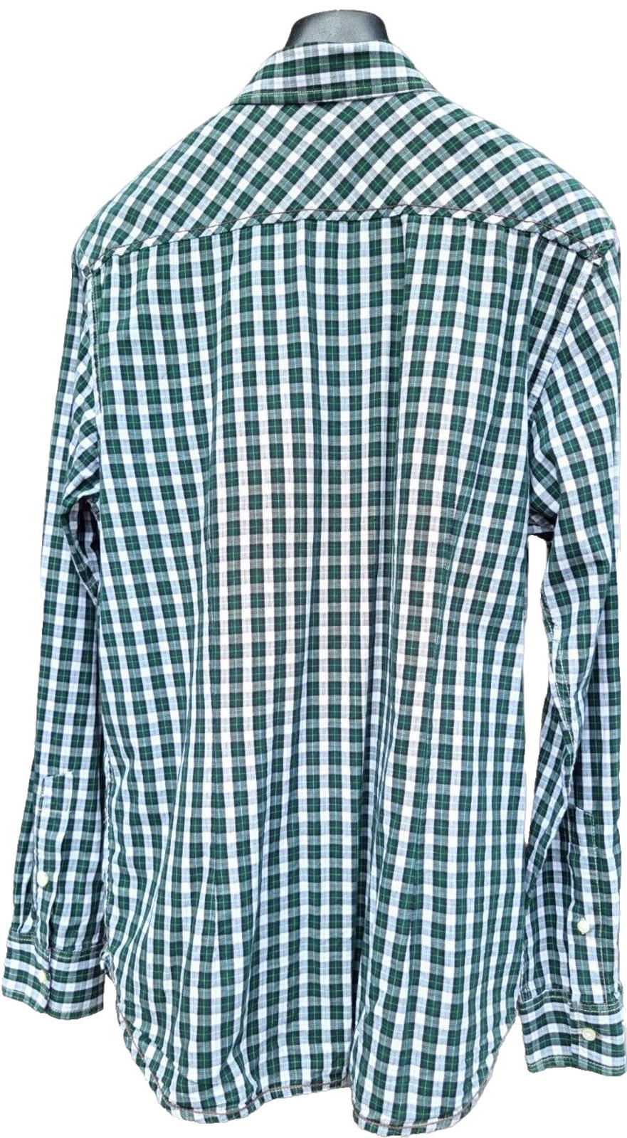 Burton Shirt Green Check Long Sleeve 100% Cotton Men's UK Size M Medium