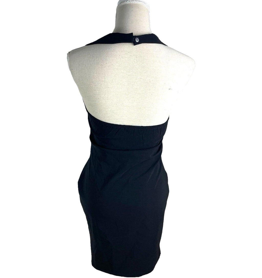 Black Halterneck Mini Dress Women's UK Size 12