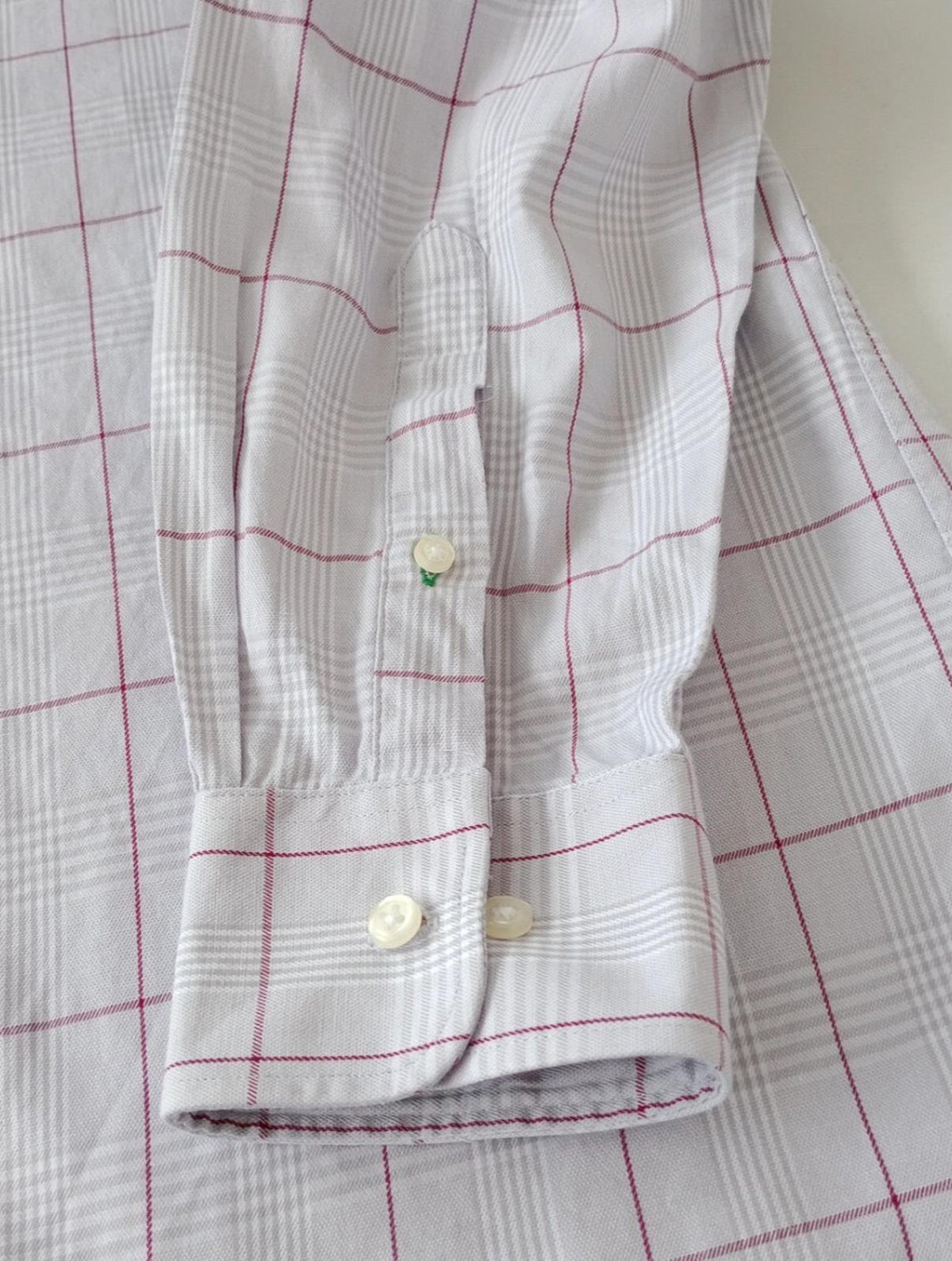 Tommy Hilfiger Shirt Men's UK Size L Beige Check Long Sleeve Pockets Slim Fit