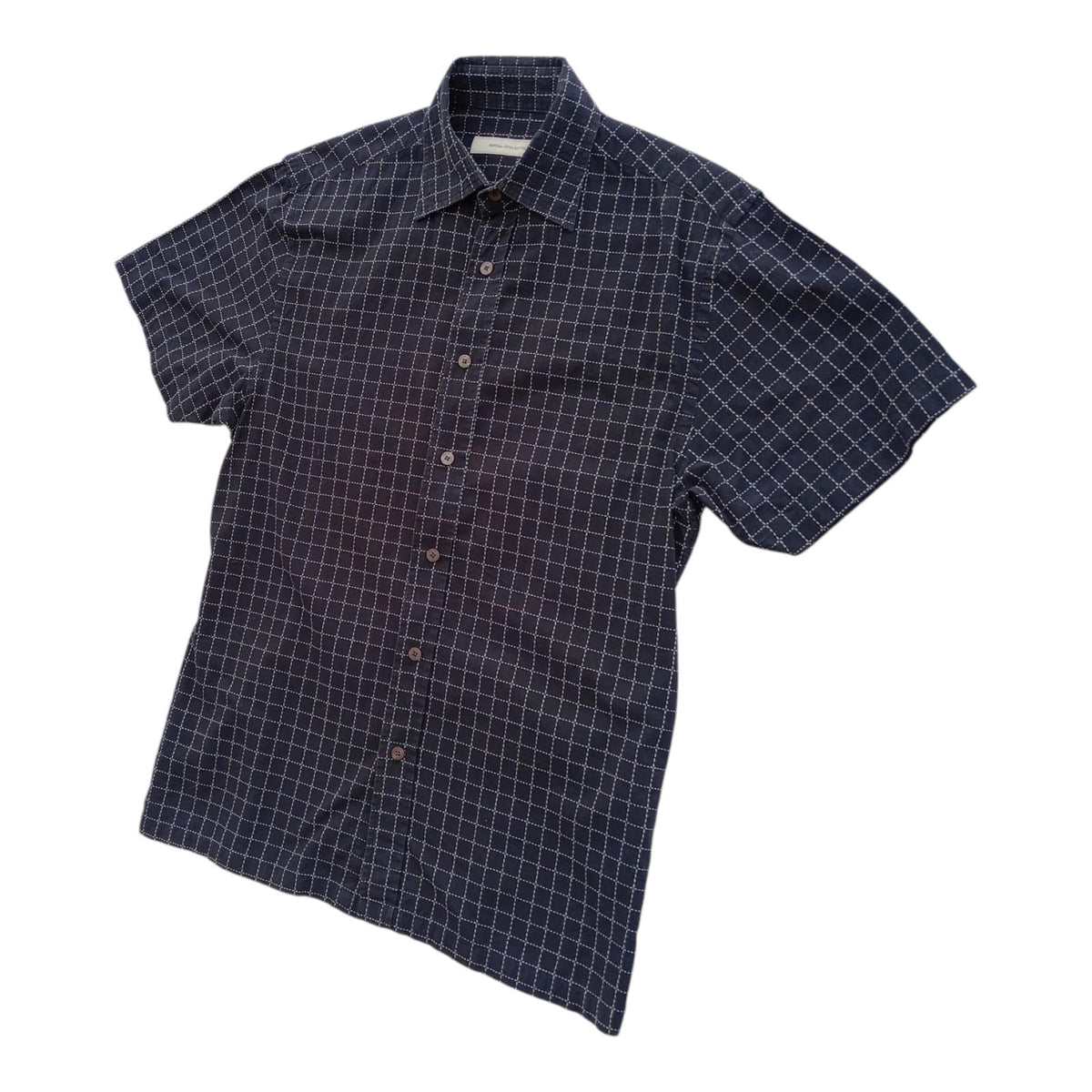 Rocha John Rocha Black Geometric Design Short Sleeve Shirt UK Size Men's L