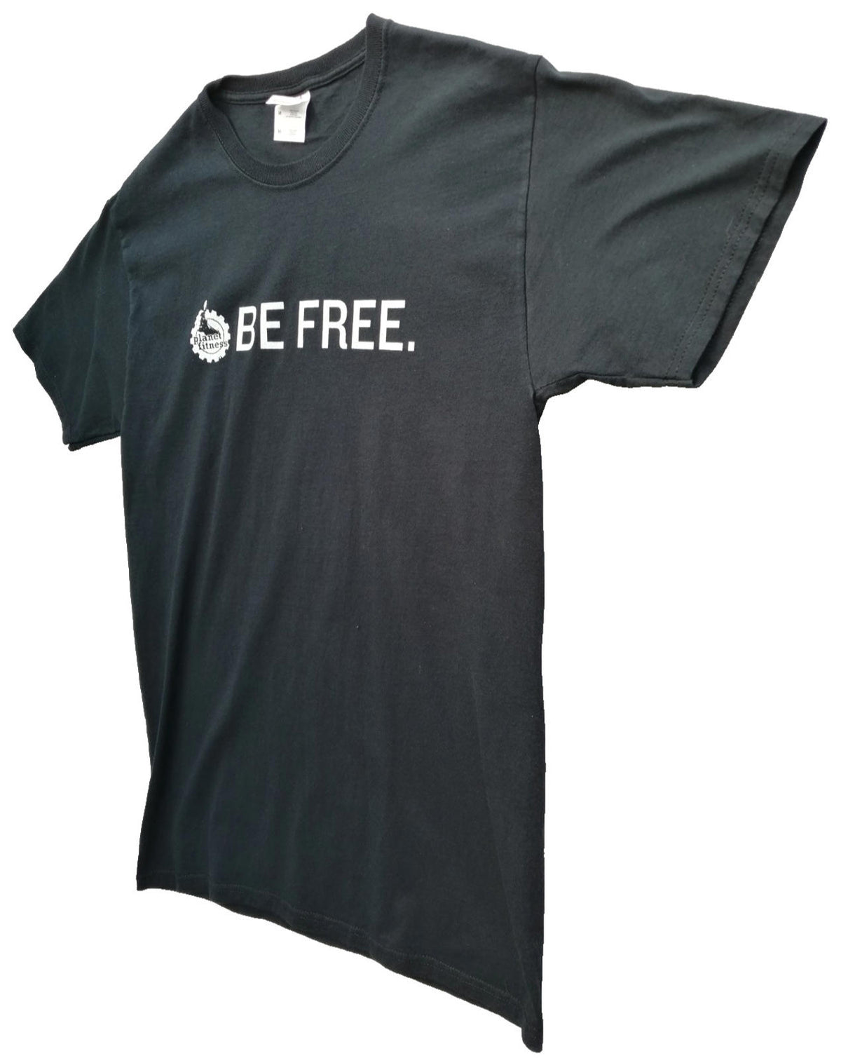 Fruit of the Loom Black Fitness Slogan Graphic Print T-Shirt Men's Size M Black Crew Neck 100% Cotton