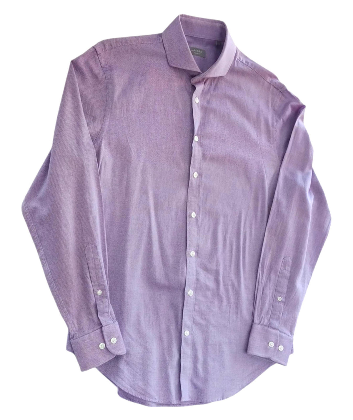 Jaeger Shirt Long Sleeve Light Purple 100% Cotton Men's UK Size M Medium