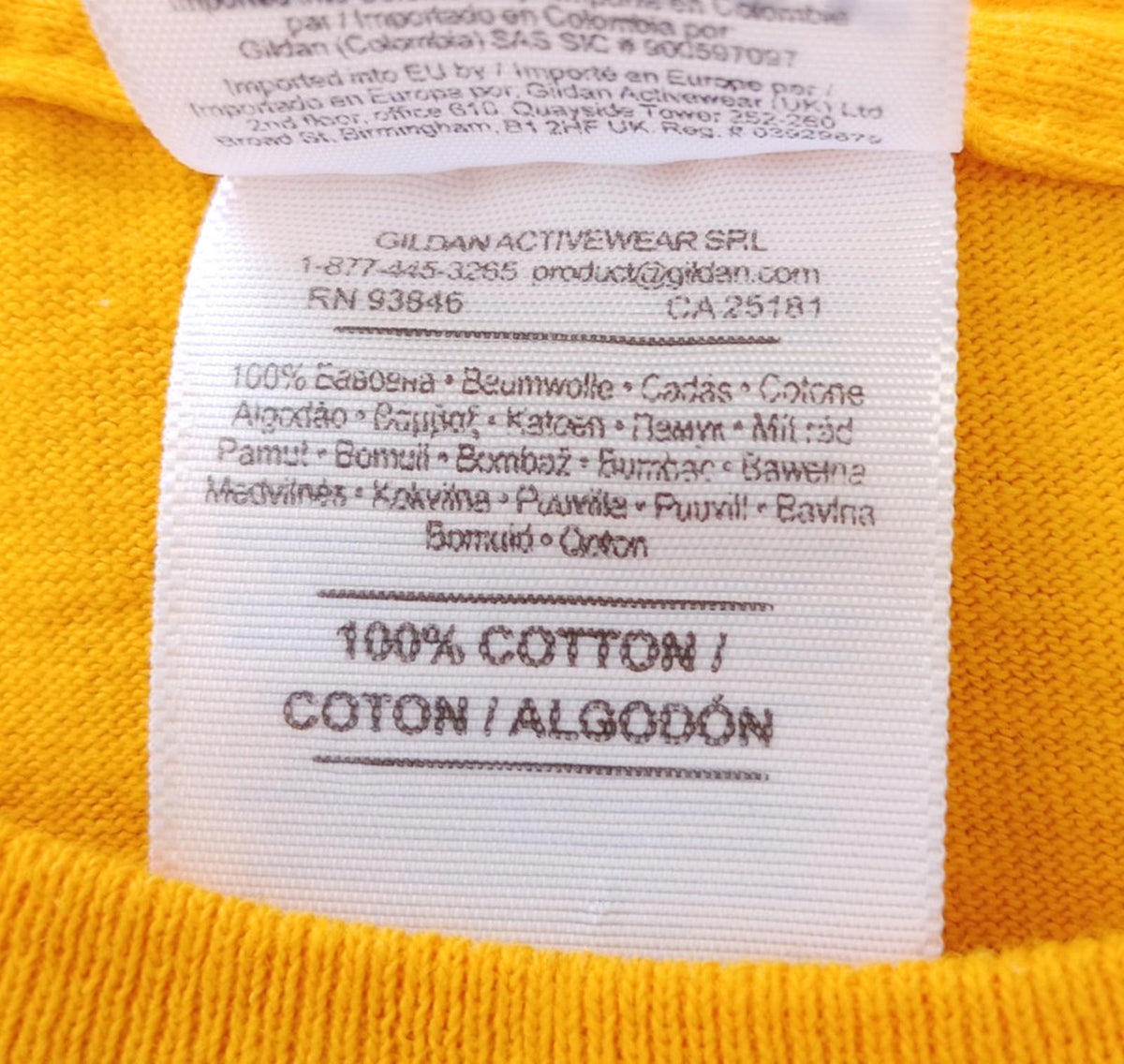 Gildan Yellow Hawkeyes Football Graphic Print T-Shirt Men's UK Size S Yellow 100% Cotton