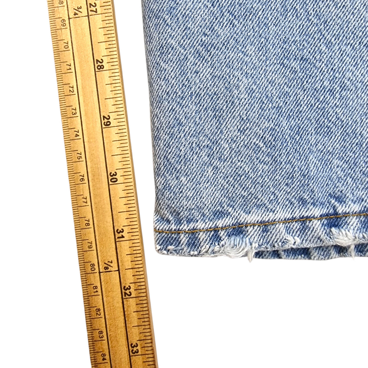 stradivarius Blue Stradivarius Jeans Women's UK Size 8 Long Split Hem Straight Fit High Waist Blue