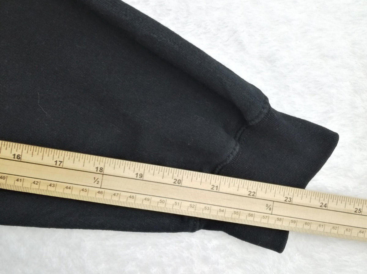 SAAD Collection Black New York Hoodie Men's Size XL Black Jersey Hooded Pockets Zip Front