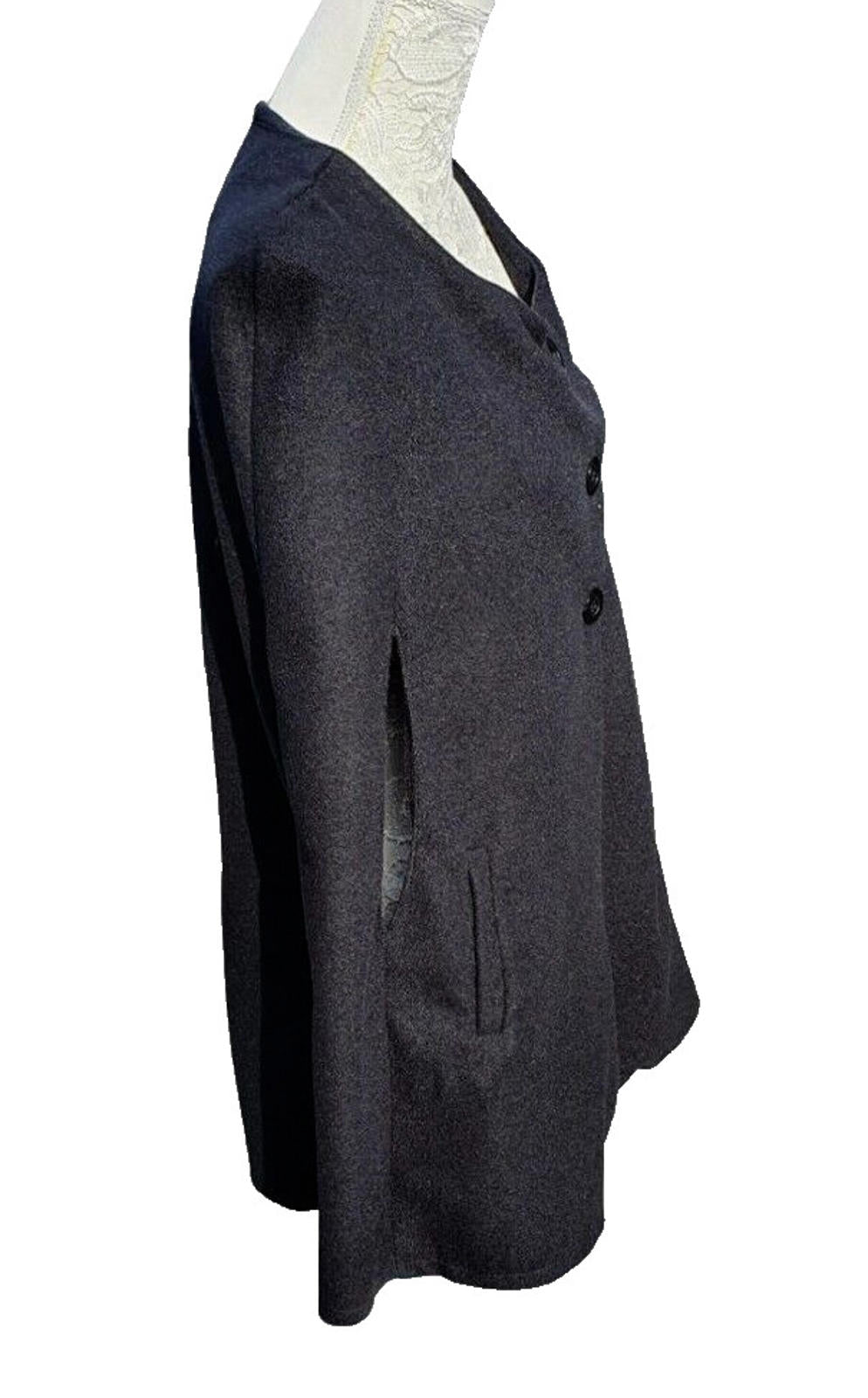 Black Shawl Women's UK Size 12-14 Large - Fleece Material - Poncho Coat Cloak