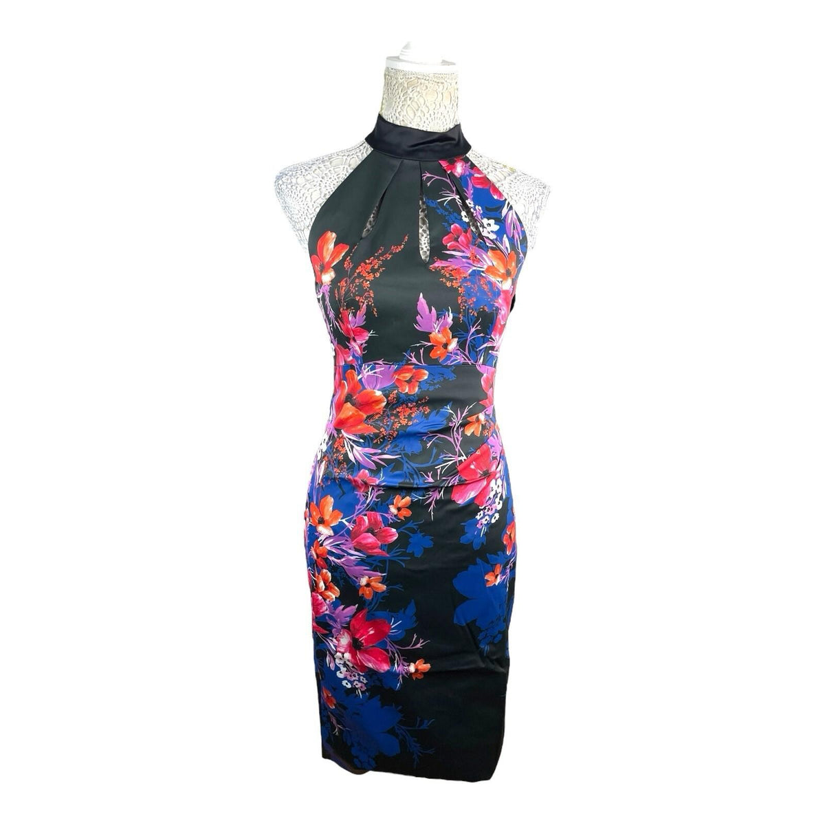 Karen Millen Multicolour Floral Midi Dress Women's UK Size 10