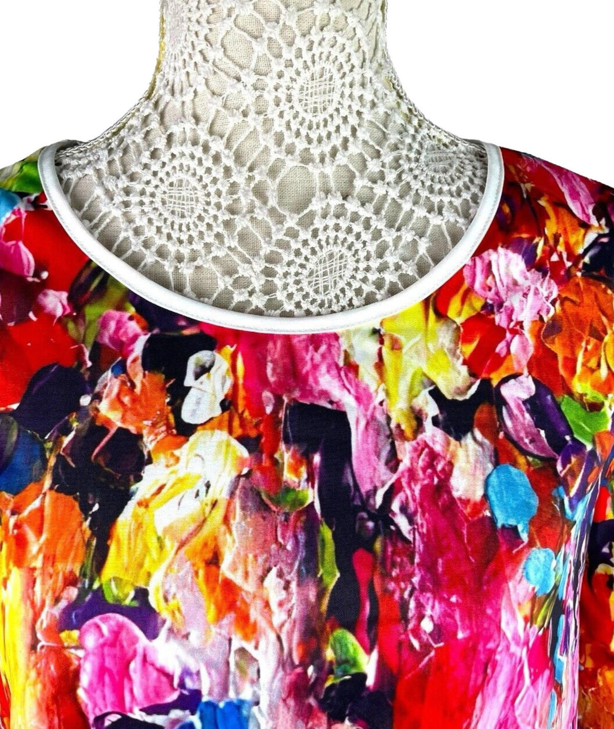 White Summer T-Shirt Blouse 3/4 Sleeve Thin Material Women's UK Size XL