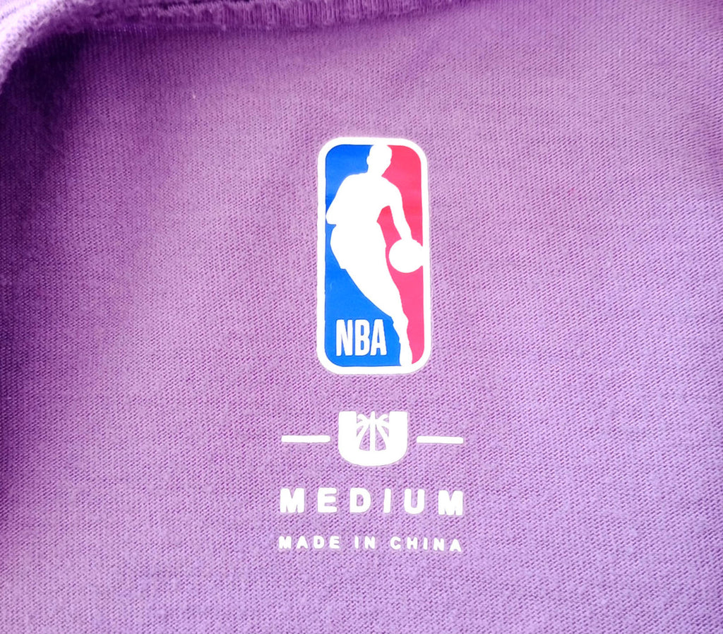 NBA Lilac NBA Graphic Print T-Shirt Men's UK Size M Lilac Crew Neck Cotton Rich Lakers
