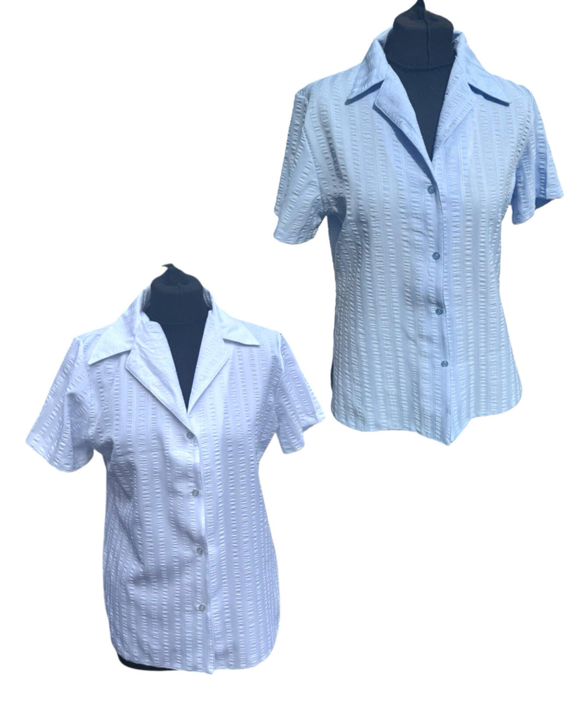 Emma Collection White Blue Shirt Bundle Collared Stripe Women’s UK Size 12