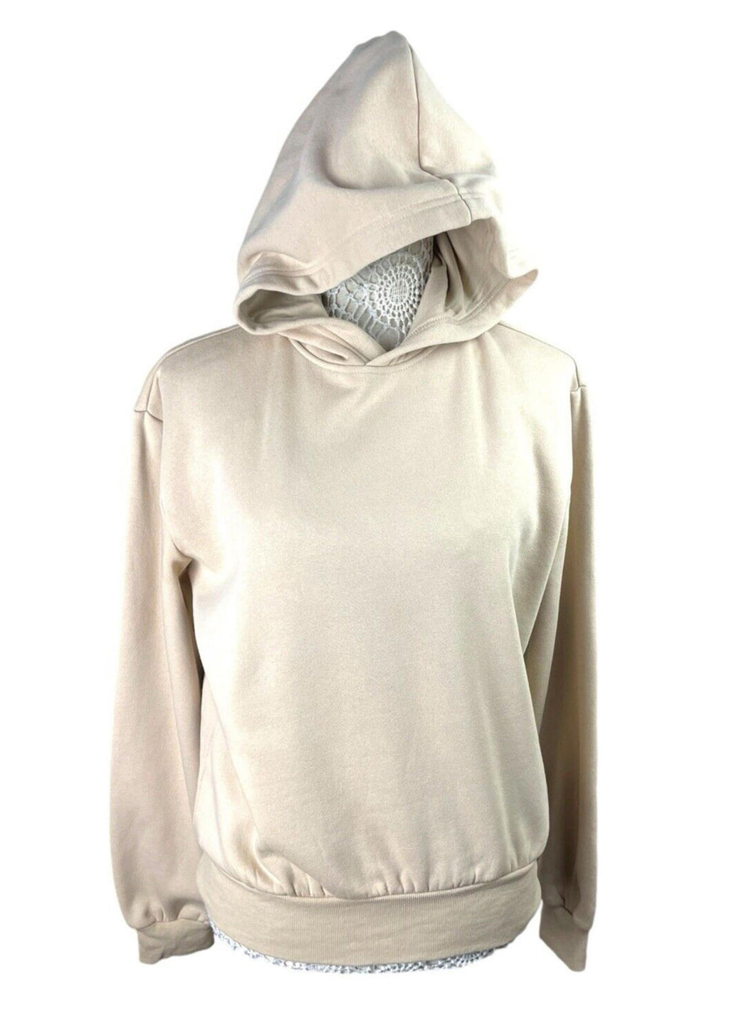 Divided Beige Basic Jersey Hoodie Relaxed Fit Women's UK Size XS