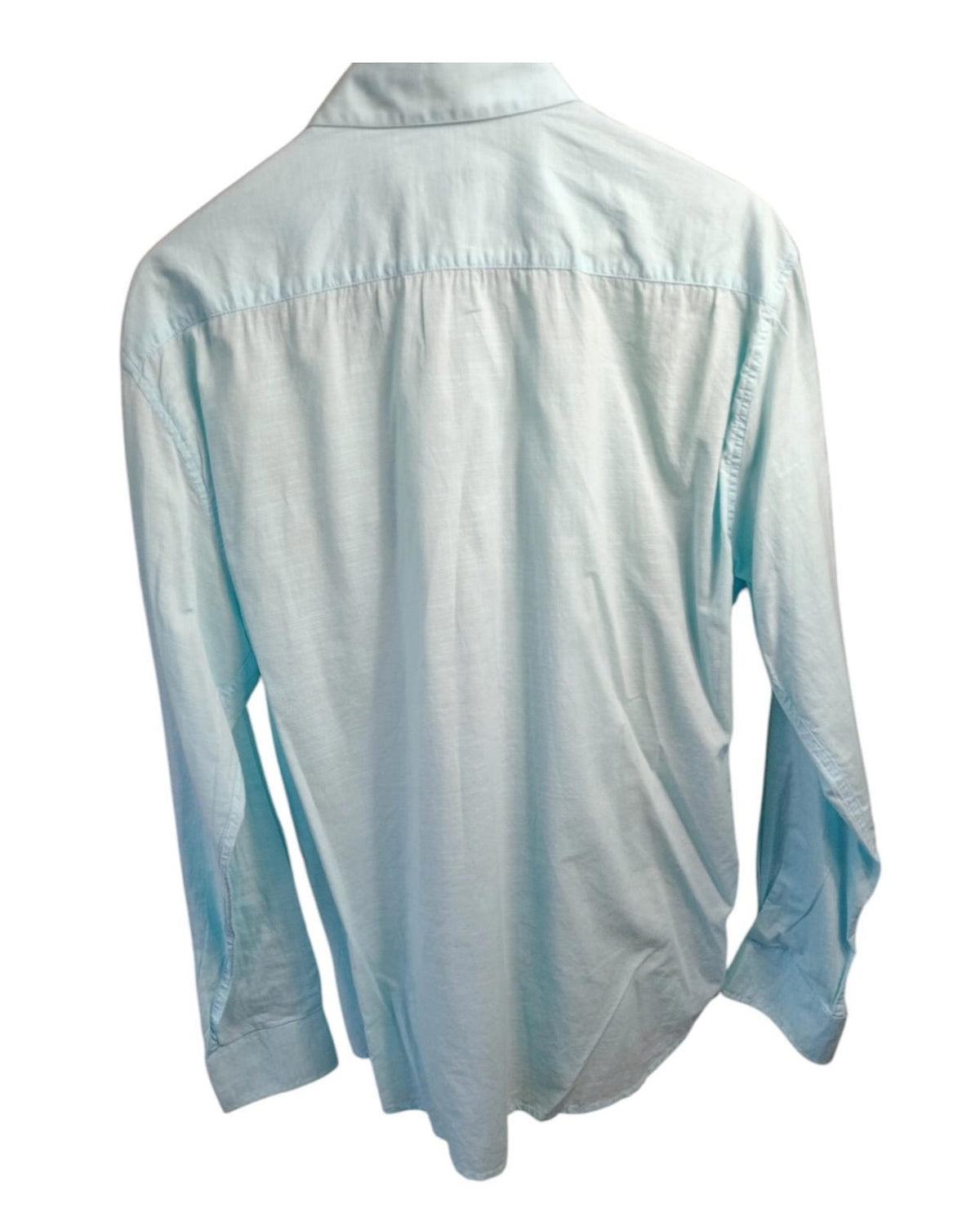 H&M Shirt Men's UK Size L Green Long Sleeve Smart 100% Cotton
