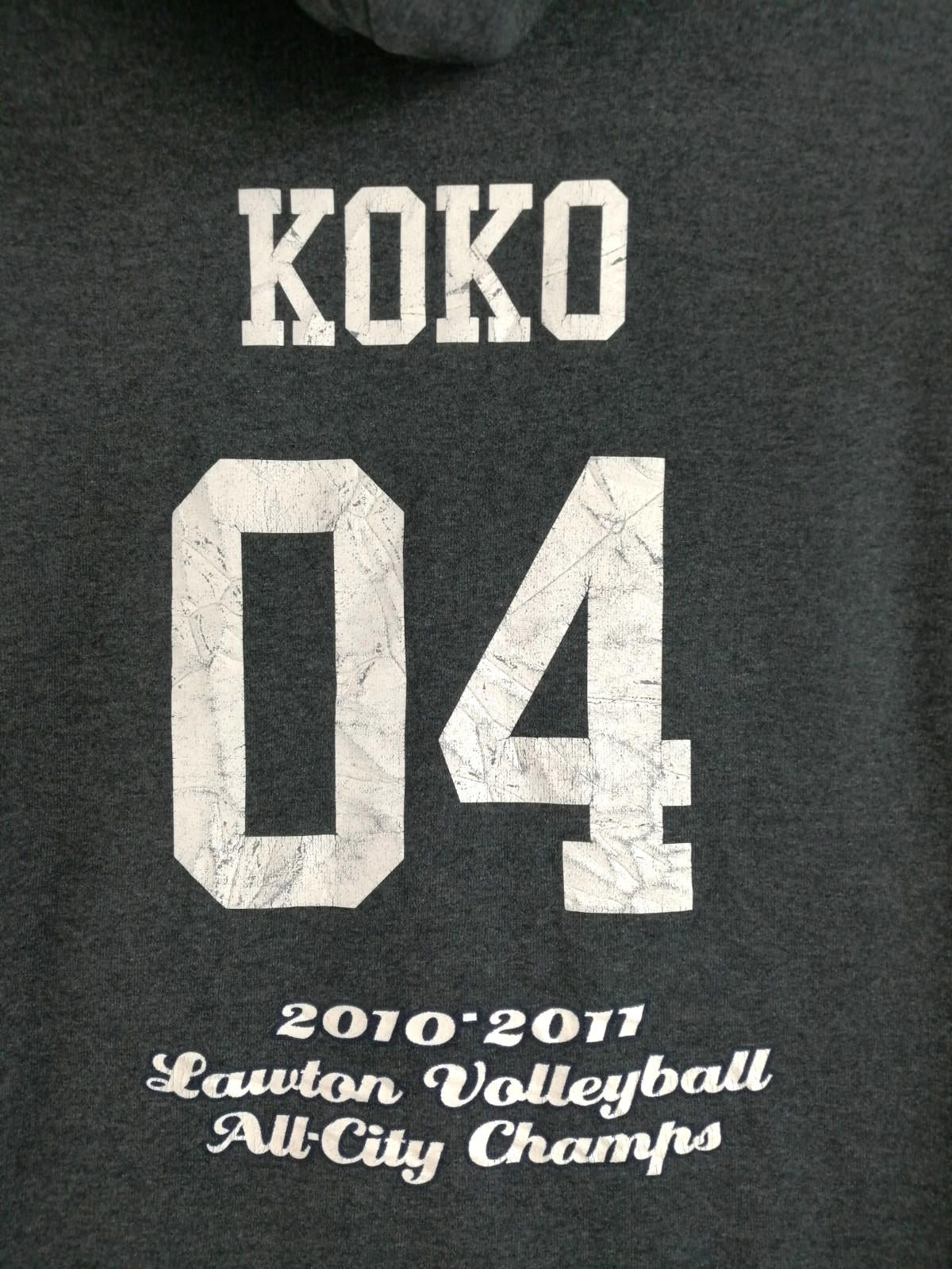 Lawton Volleyball Hoodie Men's Size M Slate Grey Jersey Hooded Pockets Sports