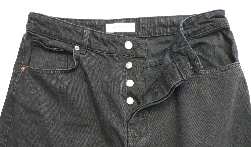 TopShop Black Topshop Jeans Men's UK Size 34" Waist 32" Leg Black 100% Cotton 5 Pocket Design