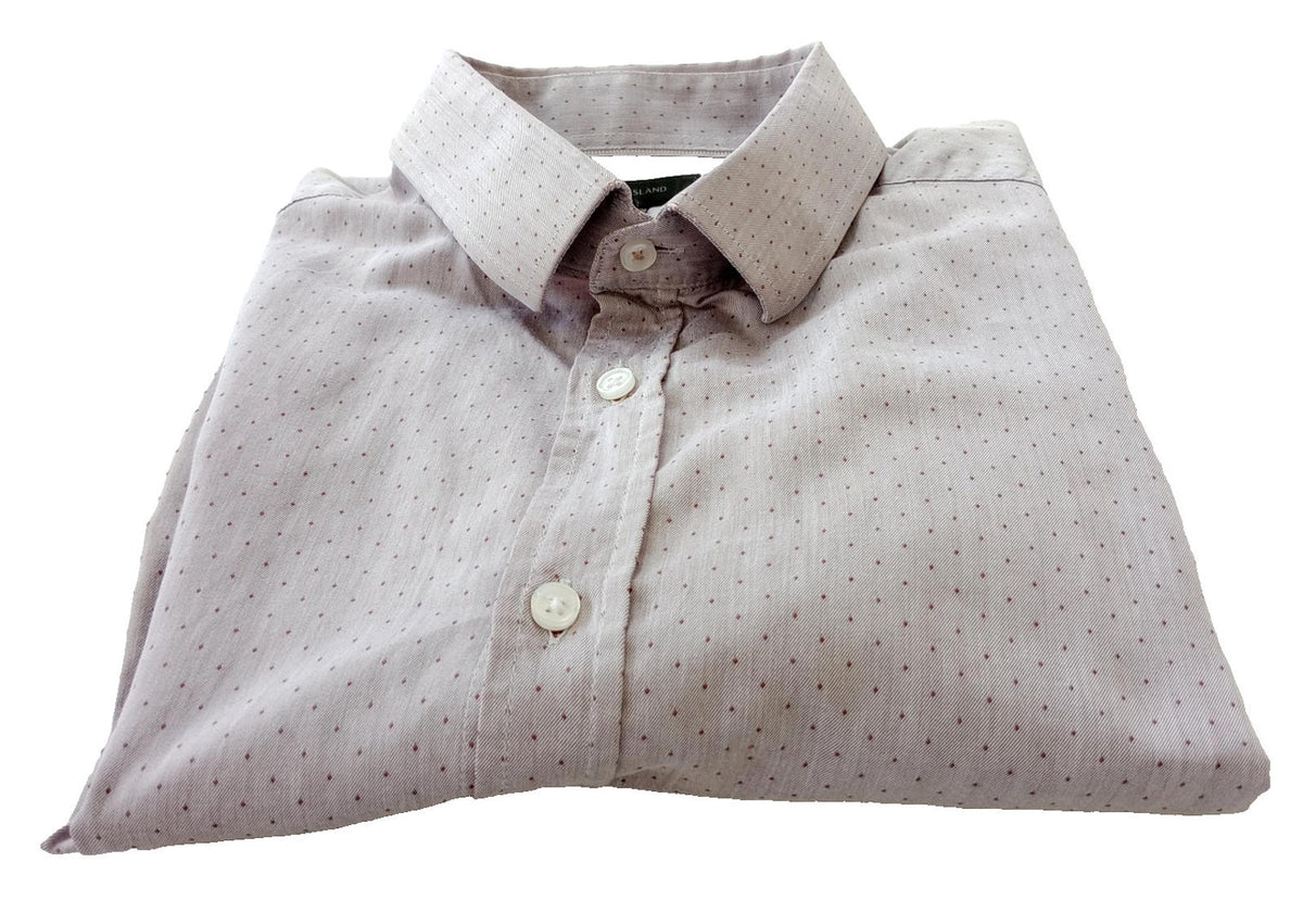 River Island Shirt Beige Long Sleeve 100% Cotton Men's UK Size M Geometric