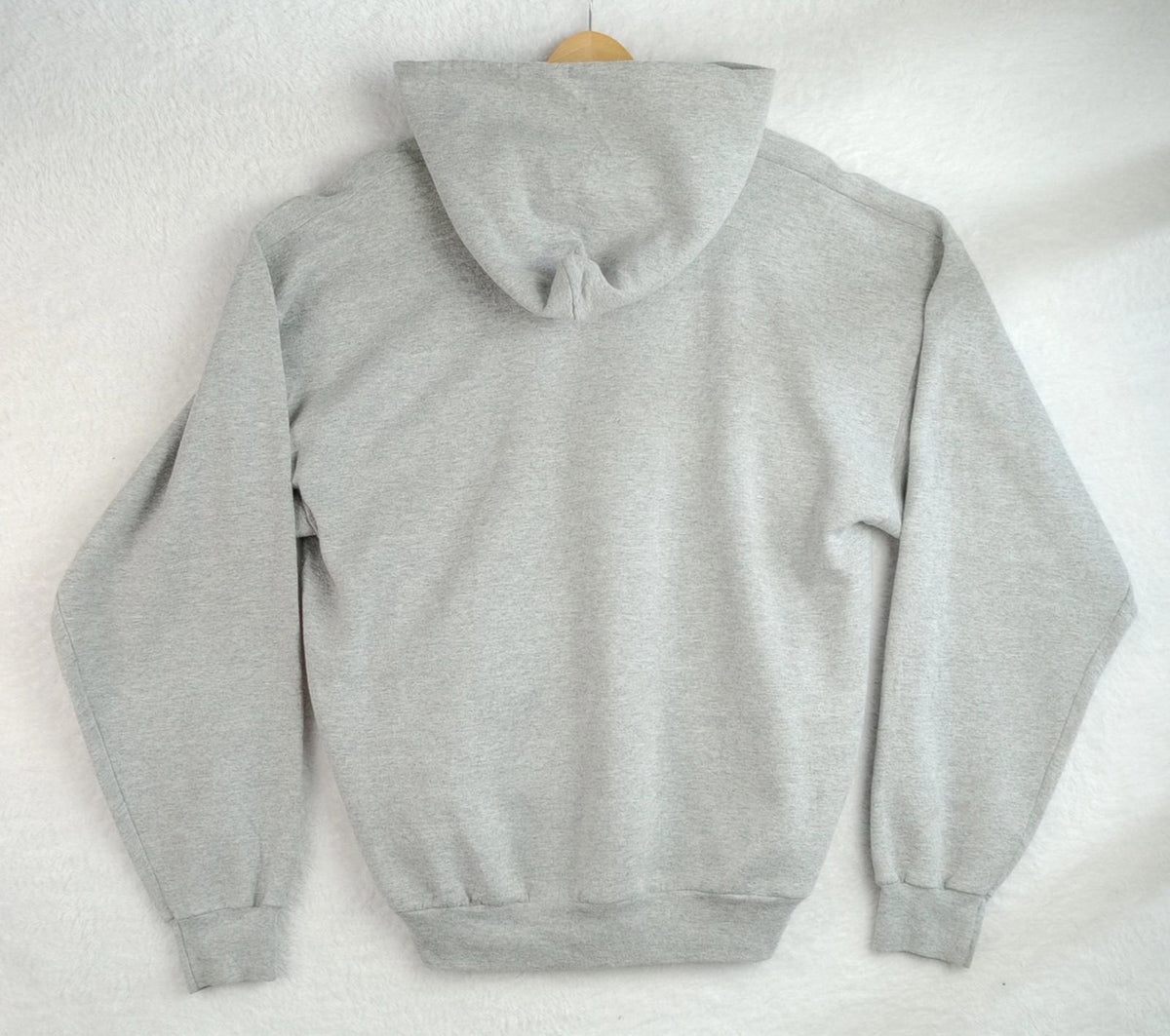 Hanes Gray Grossmont Basketball Hoodie Men's UK Size L Grey Jersey Hooded Pockets Cotton