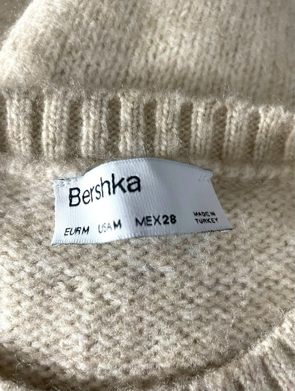 Bershka Beige Knit Vest Jumper Cropped Sleeveless Women's UK Size M