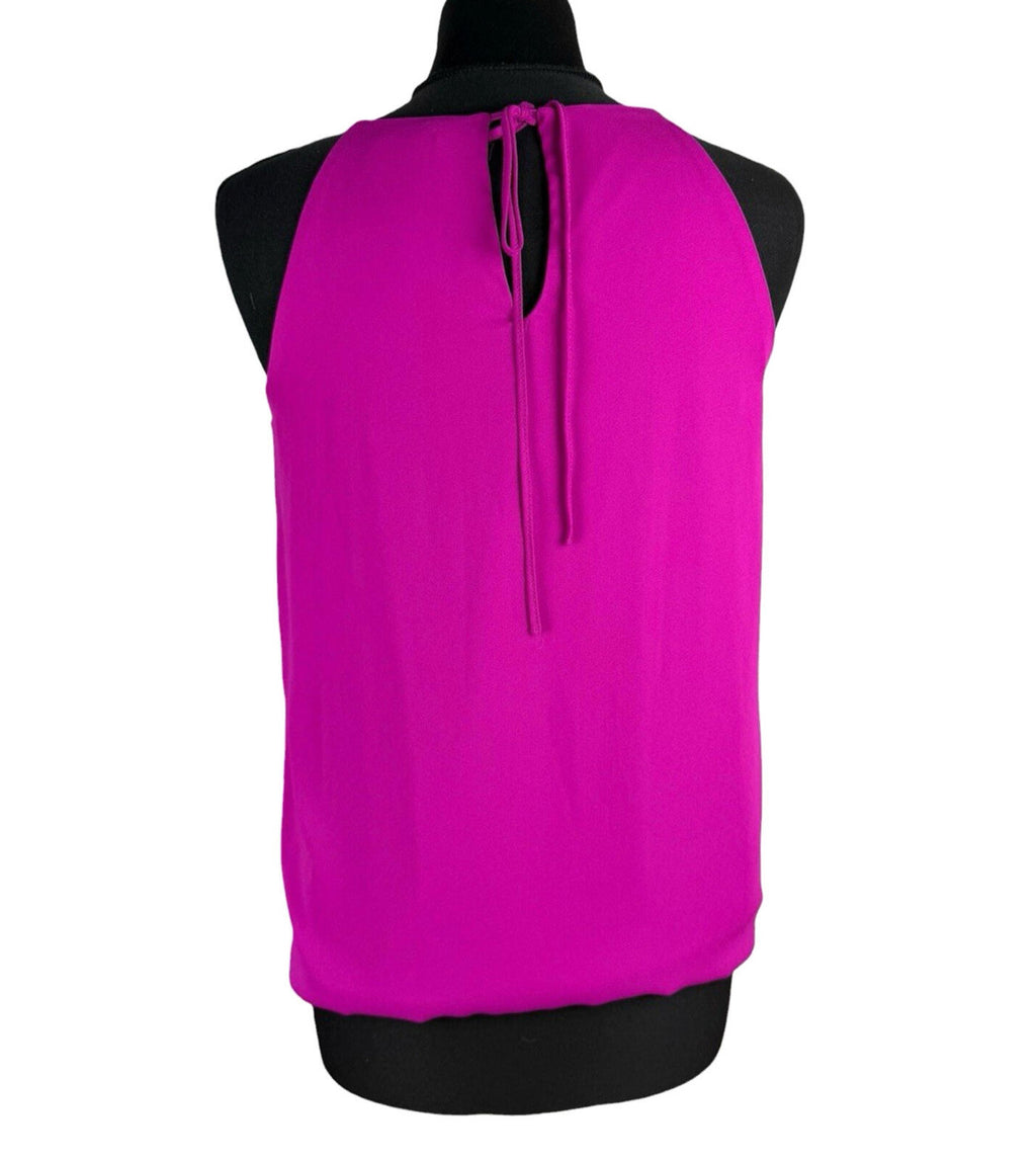 F&F Pleated Camisole Top Women's UK Size 8 Smocked Sleeveless Bright Pink