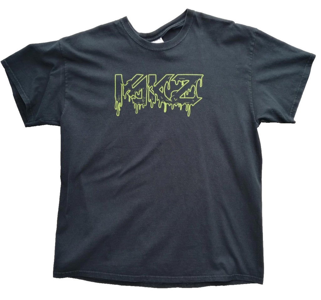 Gildan Black Graffiti Font Graphic Print T-Shirt Men's Size XL Black Crew Neck 100% Cotton