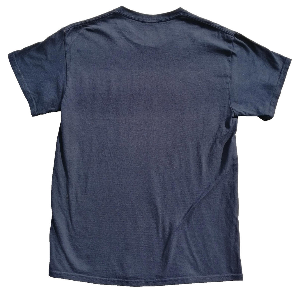 Black Sharks Uni Graphic Print T-Shirt Men's Size S Navy Crew Neck 100% Cotton
