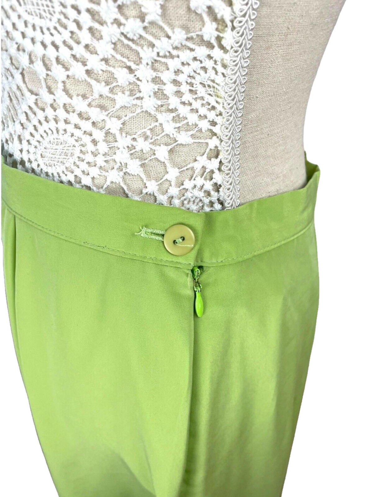 Alexon Skirt & Shirt Blouse Suit Women's UK Size 14 Green Satin 2 Piece Set