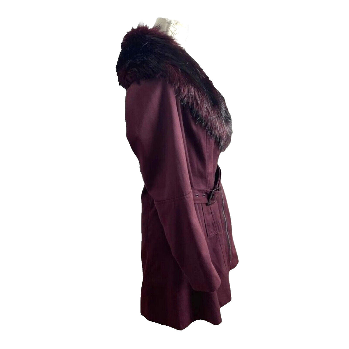 Atmosphere Red Fur Trim Coat Jacket Women's UK Size 10