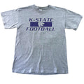 Gildan Gray K-State T-Shirt Men's UK Size M Grey Graphic Print Football Short Sleeve