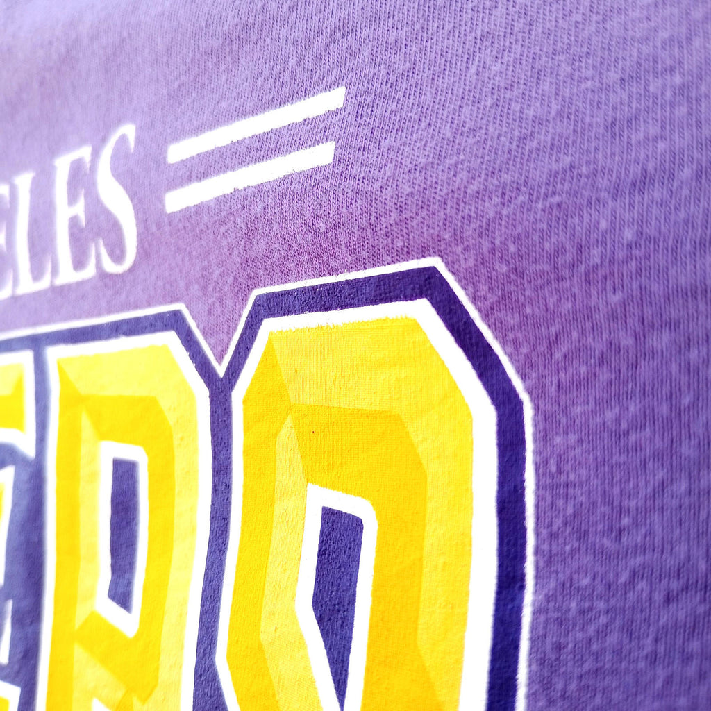 NBA Lilac NBA Graphic Print T-Shirt Men's UK Size M Lilac Crew Neck Cotton Rich Lakers