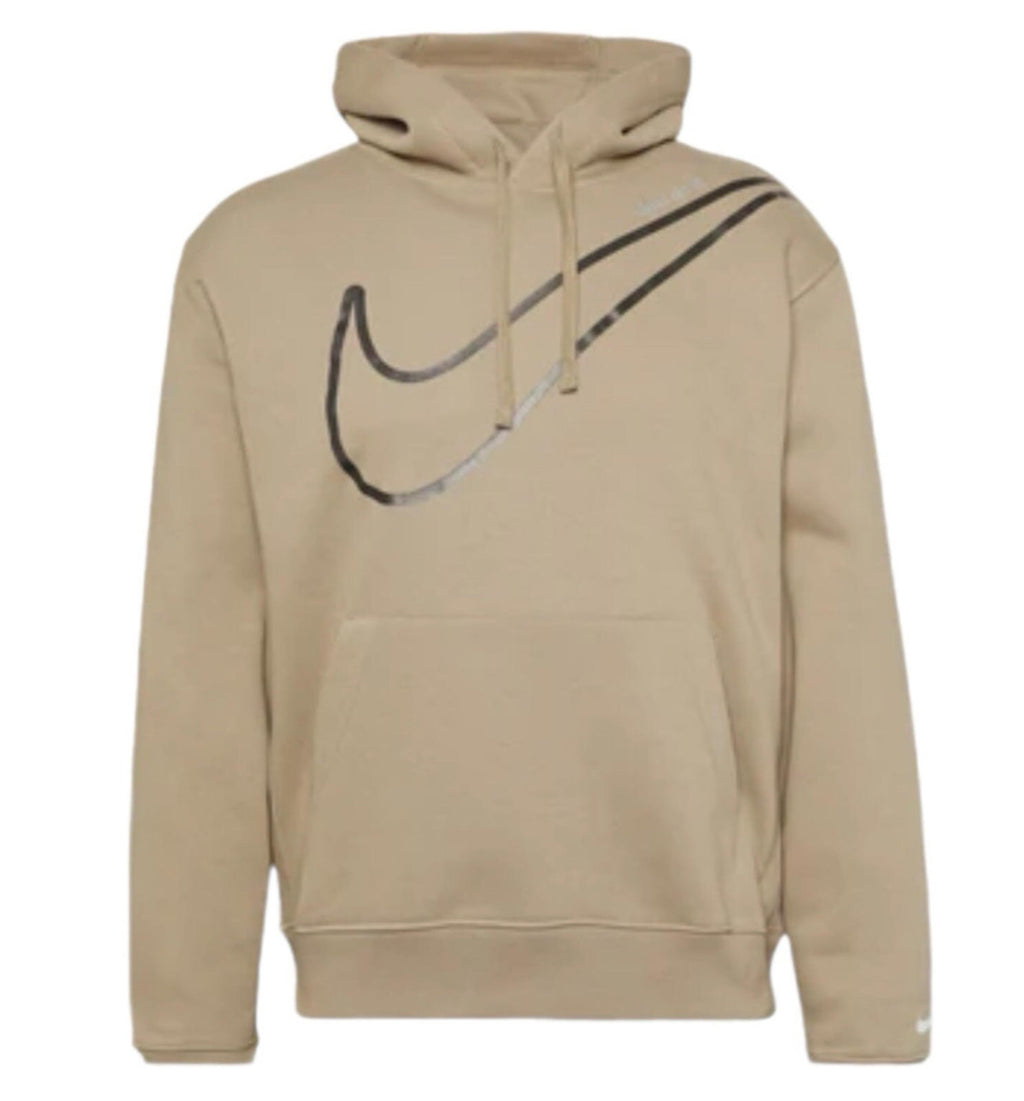 Nike Swoosh Hoodie Fleece Lined Jersey Beige Stone Women's UK Size S