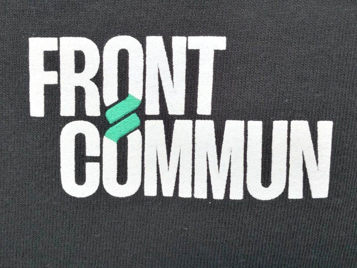 Gildan Black Front Commun Graphic Print T-Shirt Men's Size S Black Crew Neck 100% Cotton