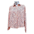 Primark Leopard Print Shirt Women's UK Size 10 Pink Button Down Long Sleeve