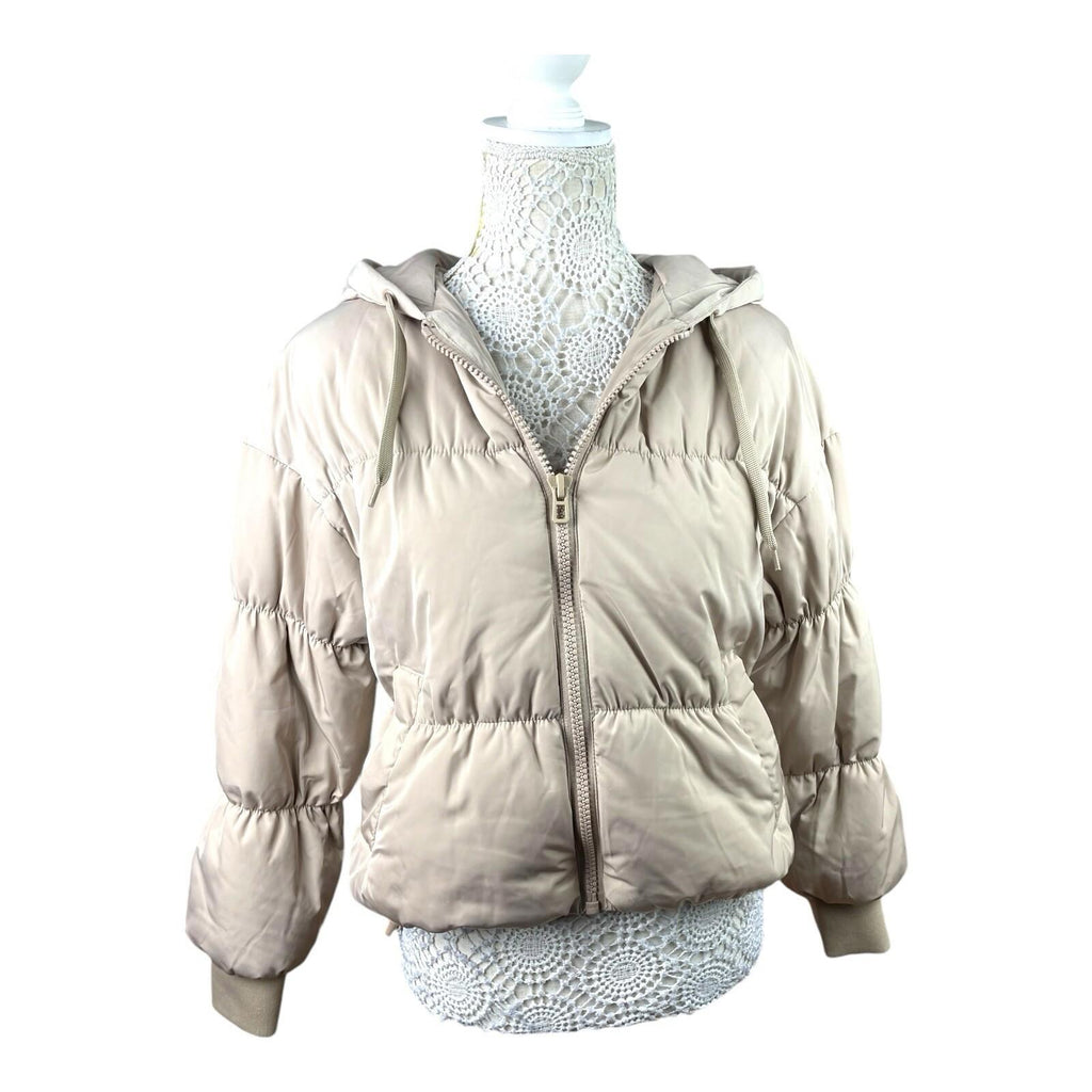 Divided Griege Puffer Jacket Mid Length Hooded Women's UK Size XXS