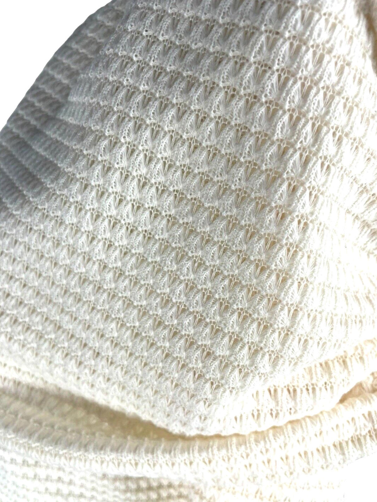 Pretty Little Thing Crop Top Cream Off Shoulder Textured Women's UK Size 16