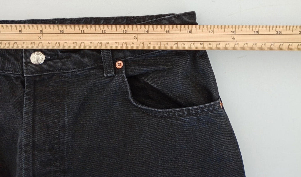TopShop Black Topshop Jeans Men's UK Size 34" Waist 32" Leg Black 100% Cotton 5 Pocket Design