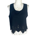 Select Black Select Crop Top Black Laser Cut Scallop Trim Women's UK Size 14