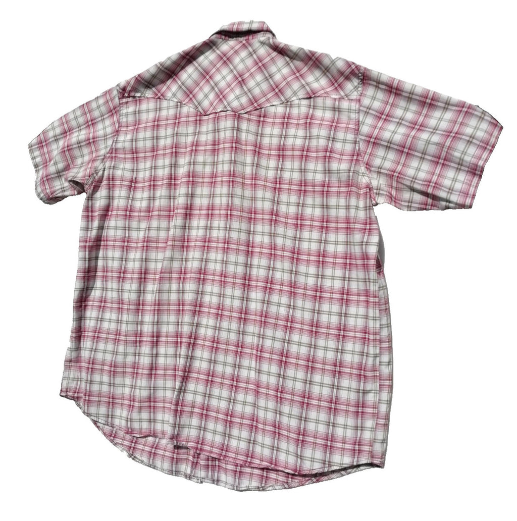 Jacamo Men's Shirt UK Size XL Red White Check Graphic Print Snap Buttons Pockets