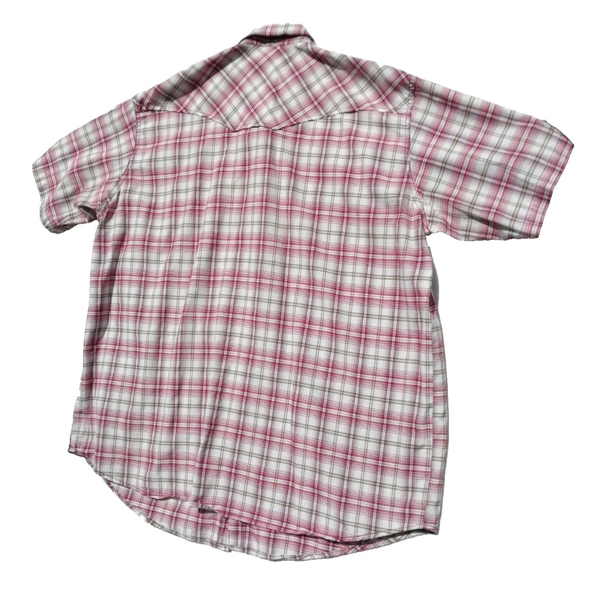 Jacamo Men's Shirt UK Size XL Red White Check Graphic Print Snap Buttons Pockets