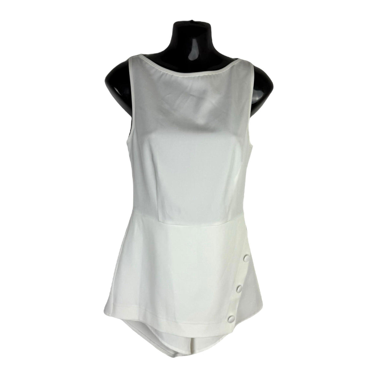 Pretty Little Thing White Romper Playsuit Vintage Look Women's UK Size 8