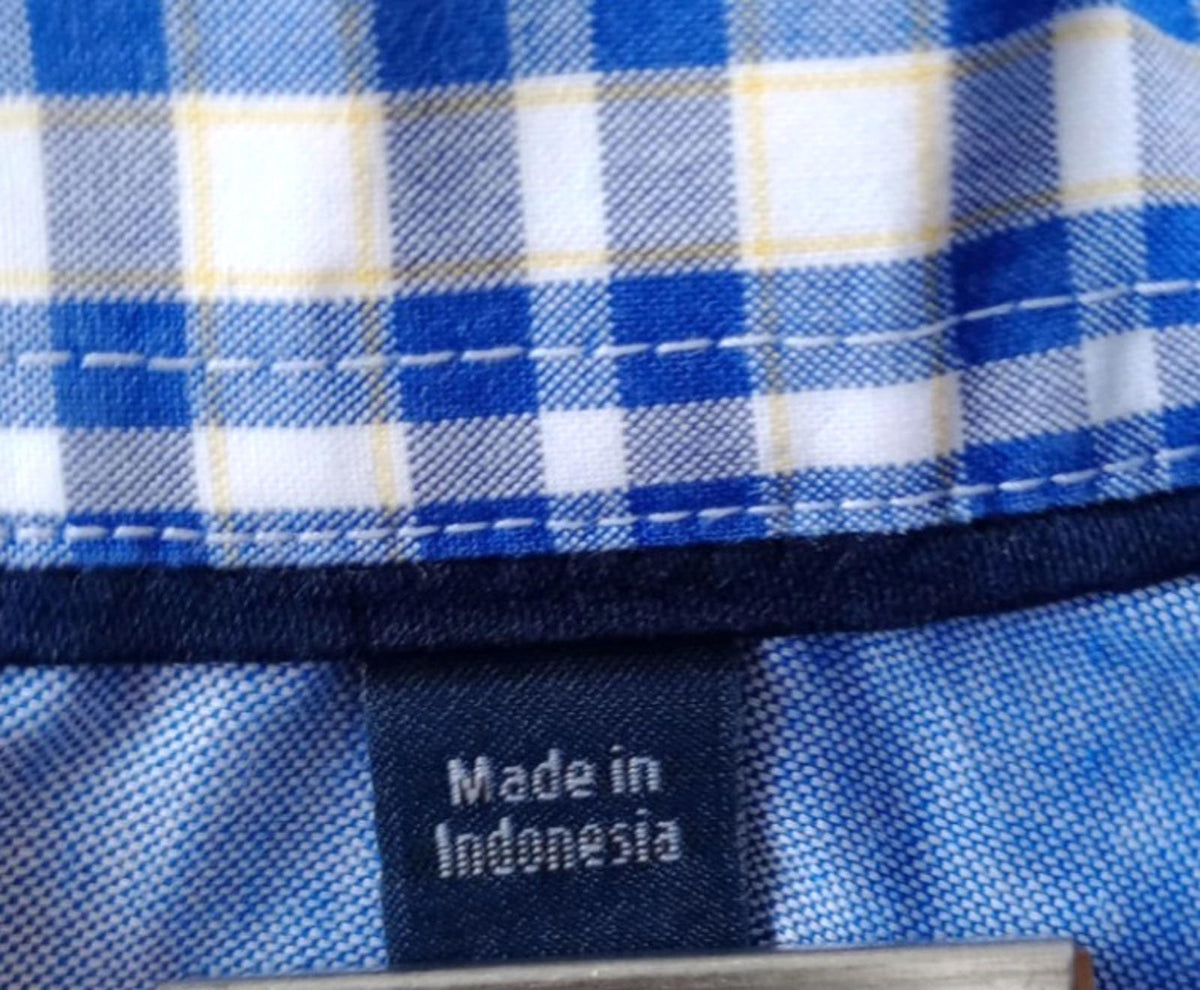 Tommy Hilfiger Shirt Men's UK Size M Blue Check Long Sleeve Pockets